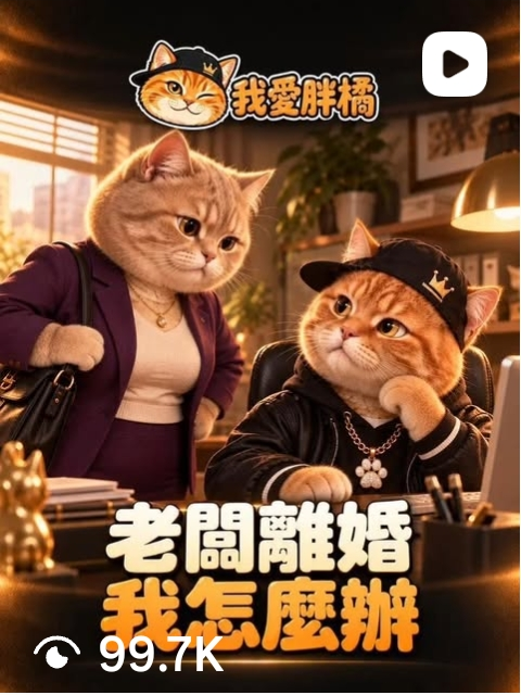 我愛胖橘 IG 影片作品，截圖顯示 99.7K 次 IG＋FB 合併觀看。