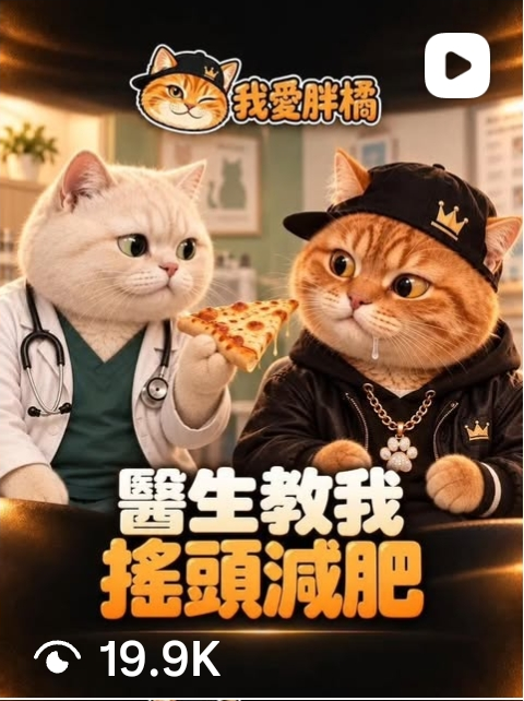 我愛胖橘 IG 影片作品，截圖顯示 19.9K 次 IG＋FB 合併觀看。